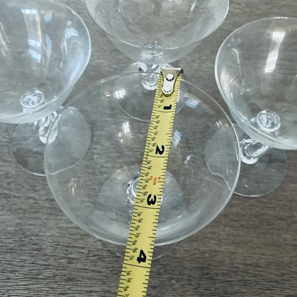 Vintage Glass Crystal Cocktail Glasses Dessert Cups